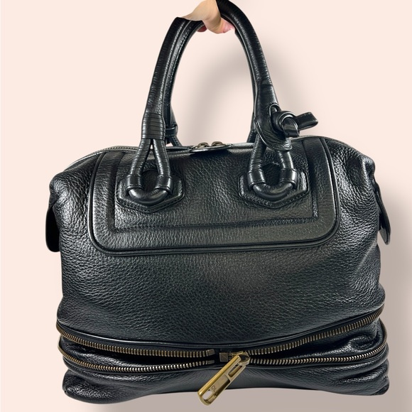 Derek Lam Black Leather Y2K Top Handle Satchel Handbag - Picture 6 of 12